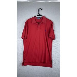 Polo By Ralph Lauren Polo Shirt Mens Medium Red Solid Pony Logo Casual Knit